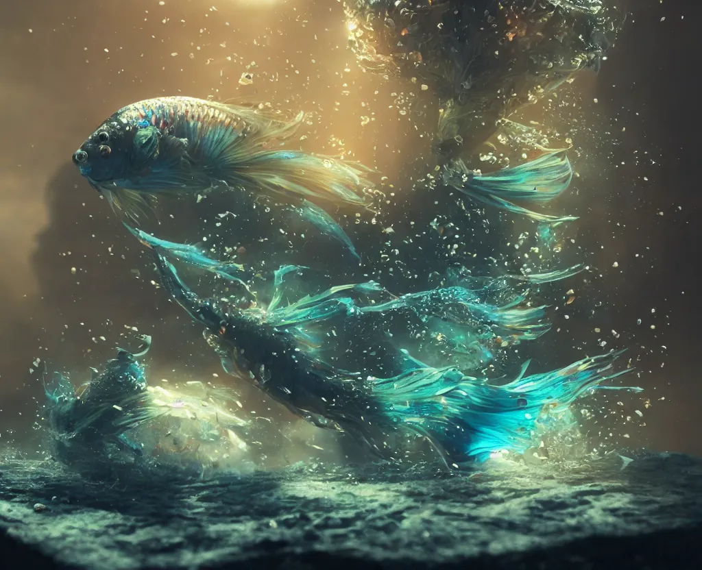 Image similar to betta fish, intricate artwork, octane render, trending on artstation, wlop, greg rutkowski. cinematic, hyper realism, high detail, octane render, 8k