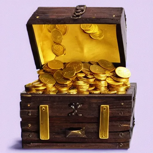 Image similar to a treasure chest full of gold coins and gems