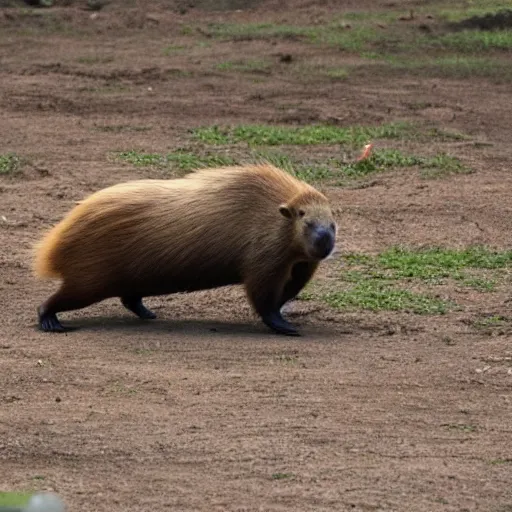 Image similar to capybara pulling up, cool, cute