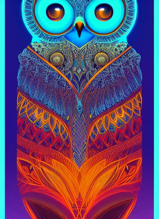 Image similar to symmetry!! product render poster vivid colors divine proportion owl, divine, glowing fog intricate, elegant, highly detailed, digital painting, artstation, concept art, smooth, sharp focus, illustration,