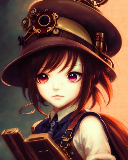Image similar to portrait Anime Girl steampunk cute-fine-face, pretty face, realistic shaded Perfect face, fine details. Anime. Bioshock steampunk realistic shaded lighting by katsuhiro otomo ghost-in-the-shell, magali villeneuve, artgerm, rutkowski Jeremy Lipkin and Giuseppe Dangelico Pino and Michael Garmash and Rob Rey