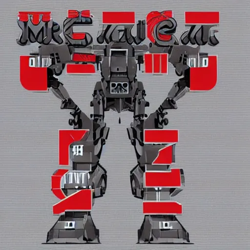 Image similar to mecha font, mecha typography, mecha letters.