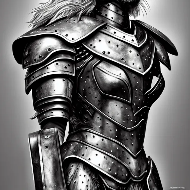 Prompt: warrior with metal lion armour, highly detailed, 4 k, hdr, smooth, sharp focus, high resolution, award - winning photo, artgerm, photorealistic