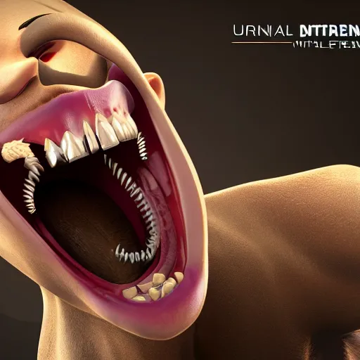 Image similar to teeth everything, 4k unreal engine