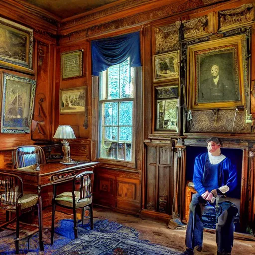 Image similar to The study of an explorer in the clue mansion Antiques HDR