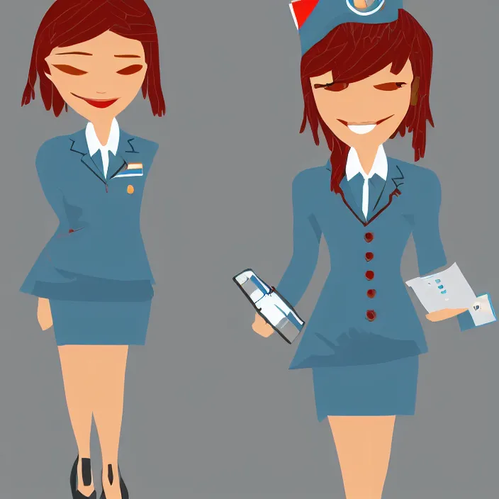 Image similar to pixta.jp Vector Art!!!! female flight attendant