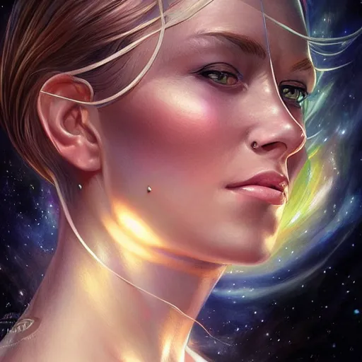 Image similar to beautiful realistic portrait of astral portal by artgerm