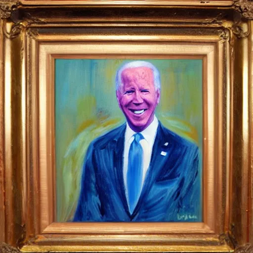 Prompt: impressionist oil painting of a ghost looking like joe biden