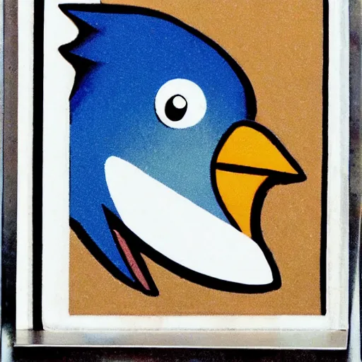Image similar to blue bird, funny, weird grimace, award - winning