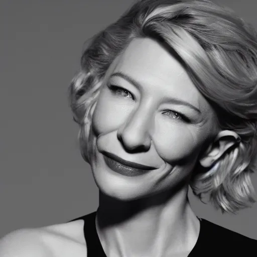 Image similar to xray photo of cate blanchett, clear shapes, 8k, realistic shading, ultra realistic