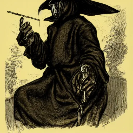 Prompt: plague doctor by joseph clement coll