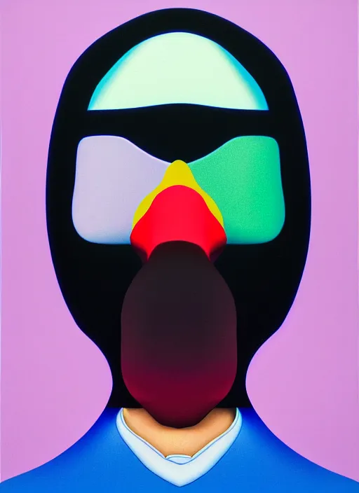 Image similar to person wearing a balaclava by shusei nagaoka, kaws, david rudnick, airbrush on canvas, pastell colours, cell shaded, 8 k