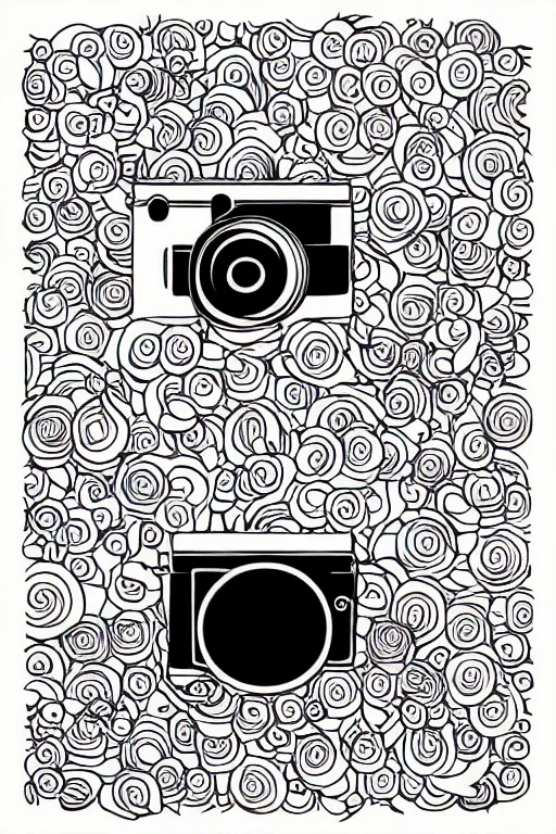 Image similar to minimalist boho style art of a camera, illustration, vector art