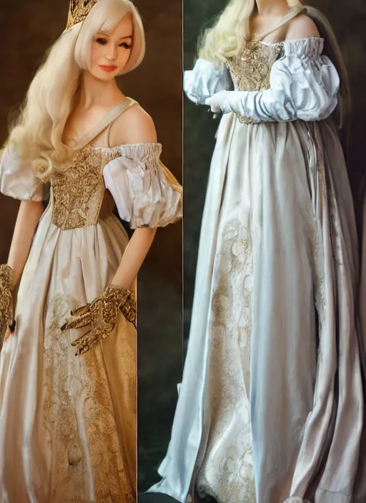 Image similar to princess wearing medieval gown by wlop