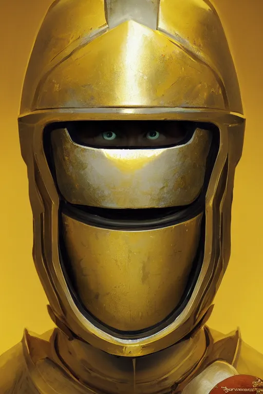 Prompt: A fancy portrait of a yellow glowing holy knight with their face covered by a helmet with a yellowish background by Greg Rutkowski, Sung Choi, Mitchell Mohrhauser, Maciej Kuciara, Johnson Ting, Maxim Verehin, Peter Konig, 8k photorealistic, cinematic lighting, HD, high details, dramatic, trending on artstation