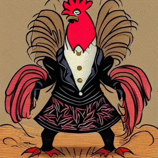 Prompt: a rooster dressed as an ordained minister