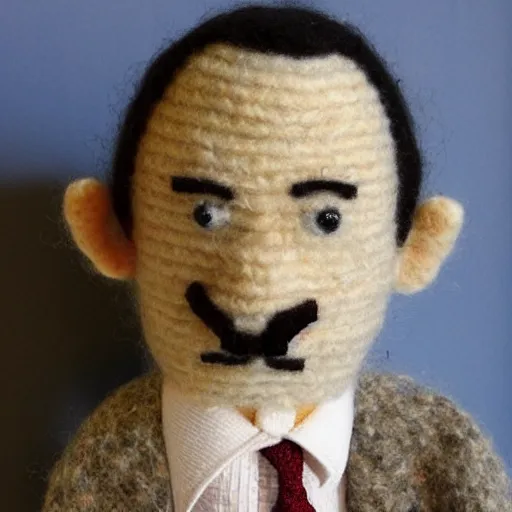 Image similar to Mr. Bean made out of wool