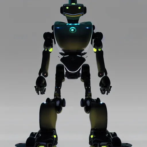 Image similar to a robot that is standing in the dark, a computer rendering by senior environment artist, featured on polycount, afrofuturism, hard surface modeling, xbox 360 graphics, prerendered graphics