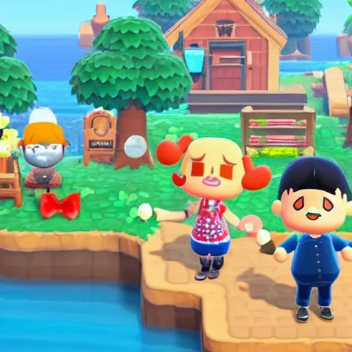 Image similar to jack black on animal crossing new horizons, adorable, hd