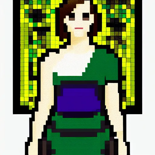 Image similar to pixel art of Emma Watson