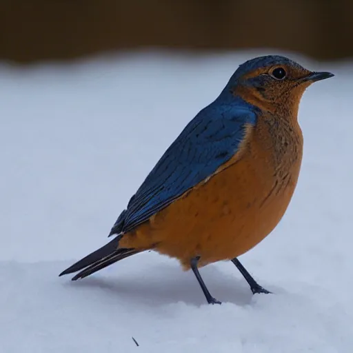 Prompt: centinel rock thrush sitting in the snow