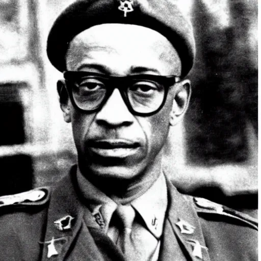 Prompt: gus fring as a soldier in ww 2, grainy photo
