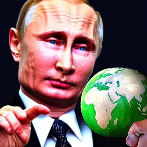 Image similar to putin holding earth in his hands