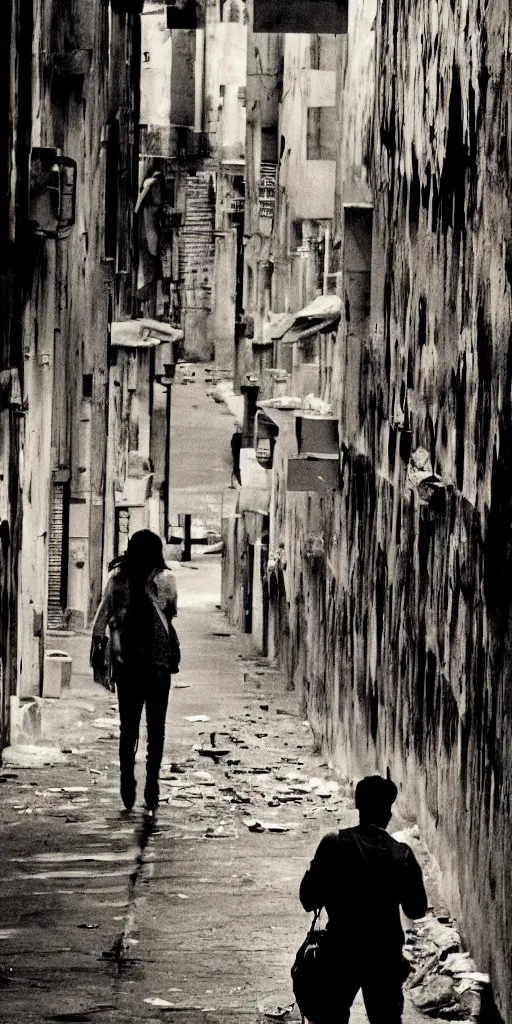 Image similar to A movie poster for a film with the story of heartbreak and claustrophobia induced by routine set against the background of urban decay of Bogota, realistic, film, concept, dramatic lighting, dark mood with a glimpse of hope