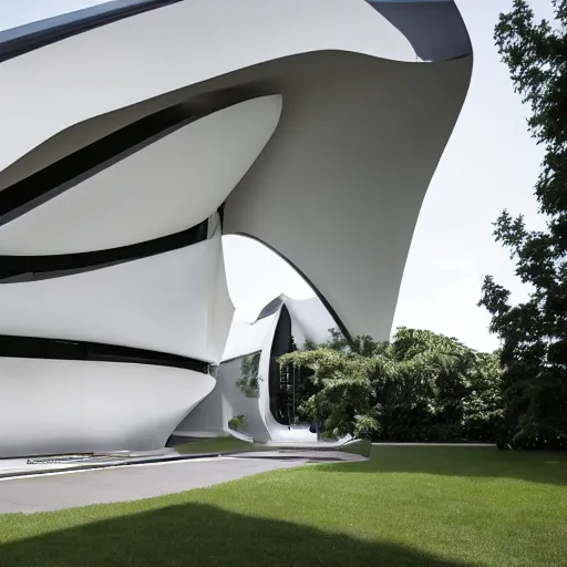 Image similar to house designed by zaha hadid