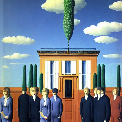 Prompt: painting of the congress in session by rene magritte, hd, 4 k, detailed, award winning