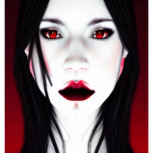 Image similar to portrait of a female modern vampire looking seductive at the camera by sana takeda