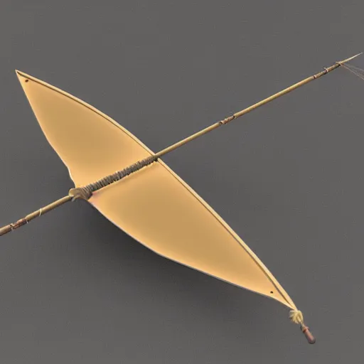 Image similar to complex 3 d model of a medieval bow and arrow