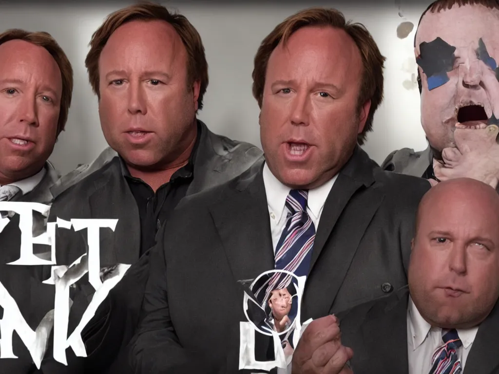 Image similar to alex jones has a terrible nightmare in tim and eric awesome show great job