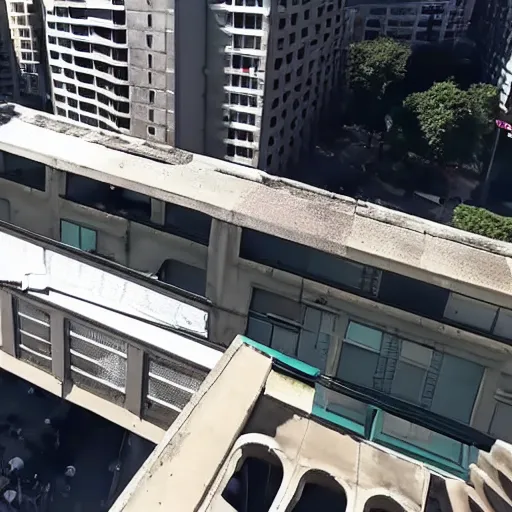 Image similar to parkour fail, falling from high building pov