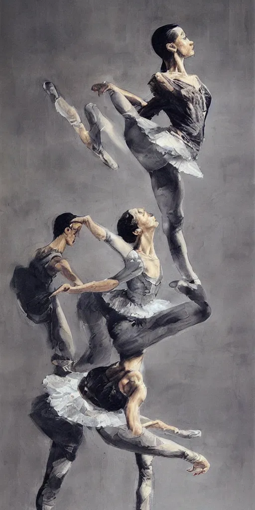 Prompt: oil painting scene from ballet school by kim jung gi
