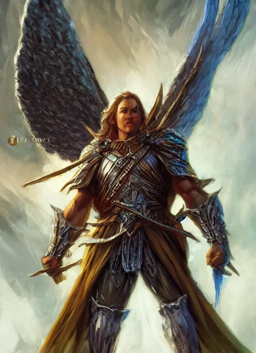 Image similar to first testament angel, ultra detailed fantasy, dndbeyond, bright, colourful, realistic, dnd character portrait, full body, pathfinder, pinterest, art by ralph horsley, dnd, rpg, lotr game design fanart by concept art, behance hd, artstation, deviantart, hdr render in unreal engine 5