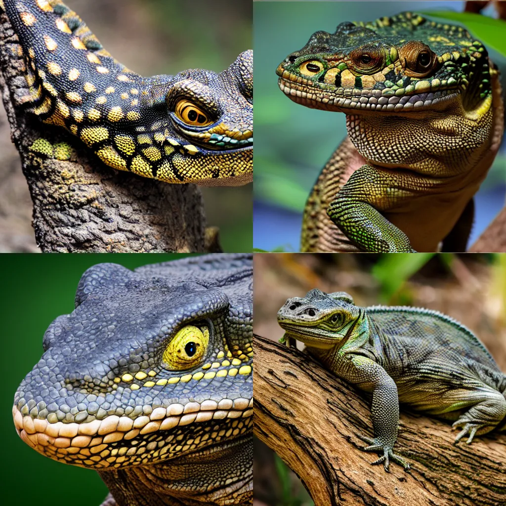 Prompt: Professional Photography Of A Exotic Never Before Seen Reptile ,4K, Photorealistic, Extremely Detailed