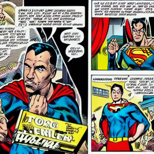 Prompt: homelander in a superman comic book
