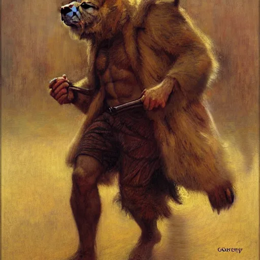 Image similar to a male boarman boar man wearing a suit furry arms furry body walking stick new york. furaffinity furry art detailed face painting by gaston bussiere craig mullins jc leyendecker gustav klimt artgerm greg rutkowski furry