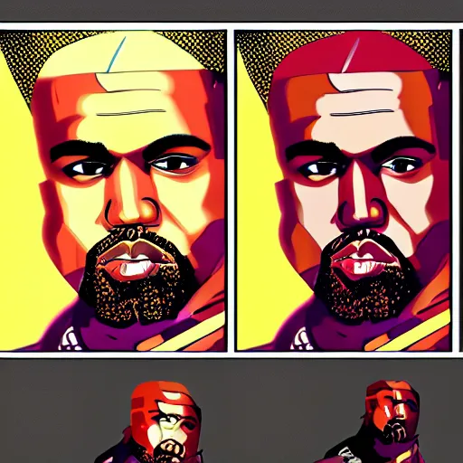 Prompt: portrait of kanye west as a jojo, jojo style, hd, anime art