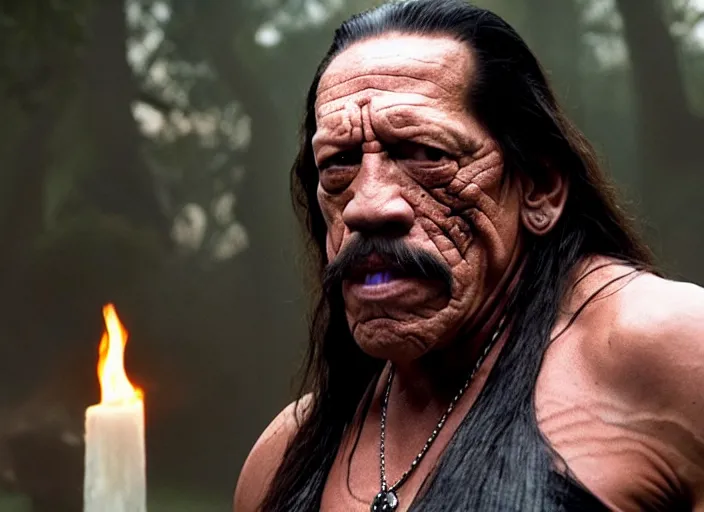 Image similar to films still of danny trejo as machete in new hocus pocus movie, 8 k