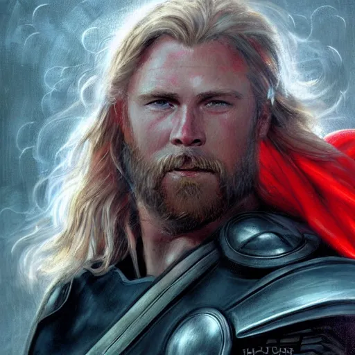 Prompt: thor, god of thunder, art by wlop