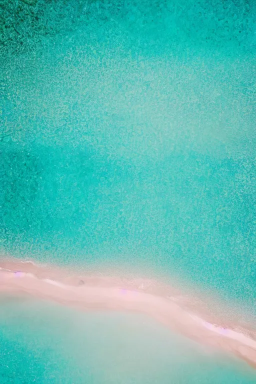 Prompt: Aerial Photo of tropical Beach, turquoise water, calm, volumetric lighting, summer, Cinematic, award winning, photo print.