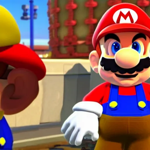 Prompt: Walter White in Super Mario Odyssey