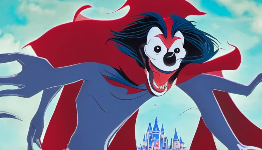 Prompt: morbius in a disney movie