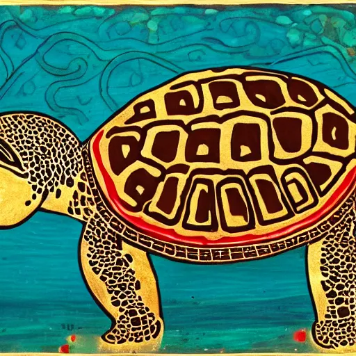 Prompt: turtle, maori art