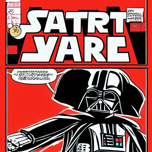 Image similar to darth vader comic featuring minecraft dream