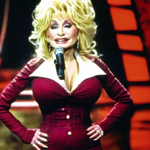 Image similar to Dolly Parton on an episode of Deep Space Nine