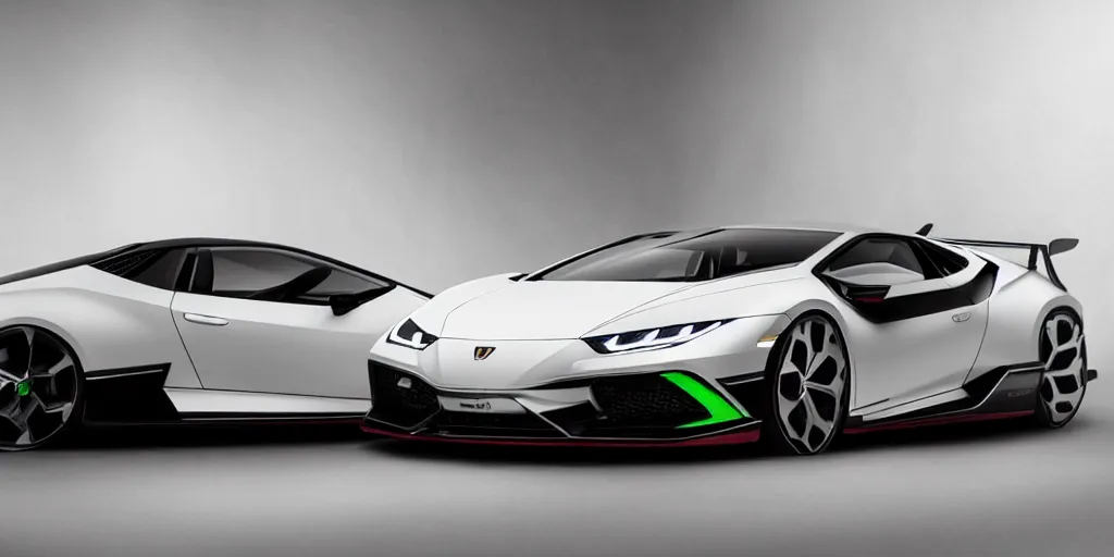 Image similar to a honda civic in the shape of lamborghini huracan concept car