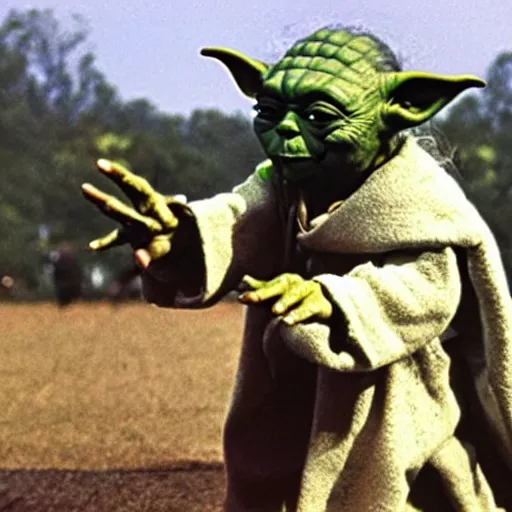 Image similar to yoda performing at woodstock